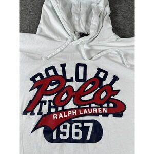 Polo Ralph‎ Lauren Mens Large White Hooded Long Sleeve T-Shirt Multi Color